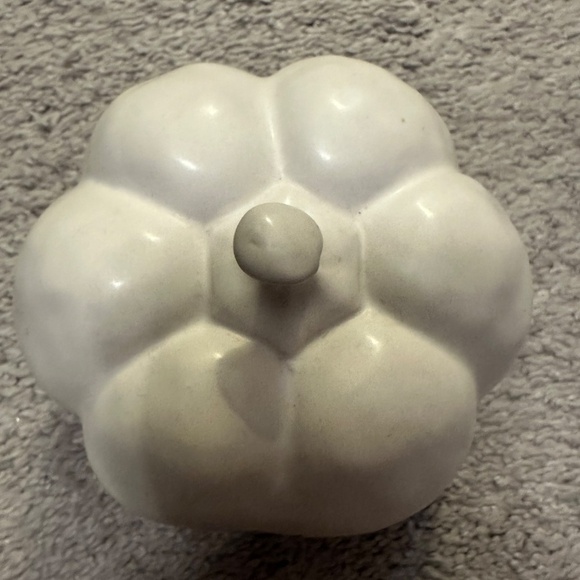 Rae Dunn "GATHER" White Ceramic Pumpkin Centerpiece Decor - Picture 4 of 7
